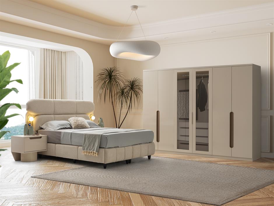 Selin 6 Kapaklı Modern Yatak Odası Takımı Başlıklı