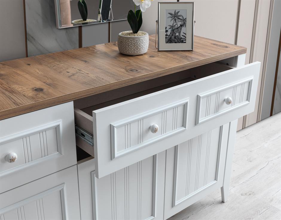 Yalı Modern Dolaplı Çekmeceli Konsol 180*45*84 