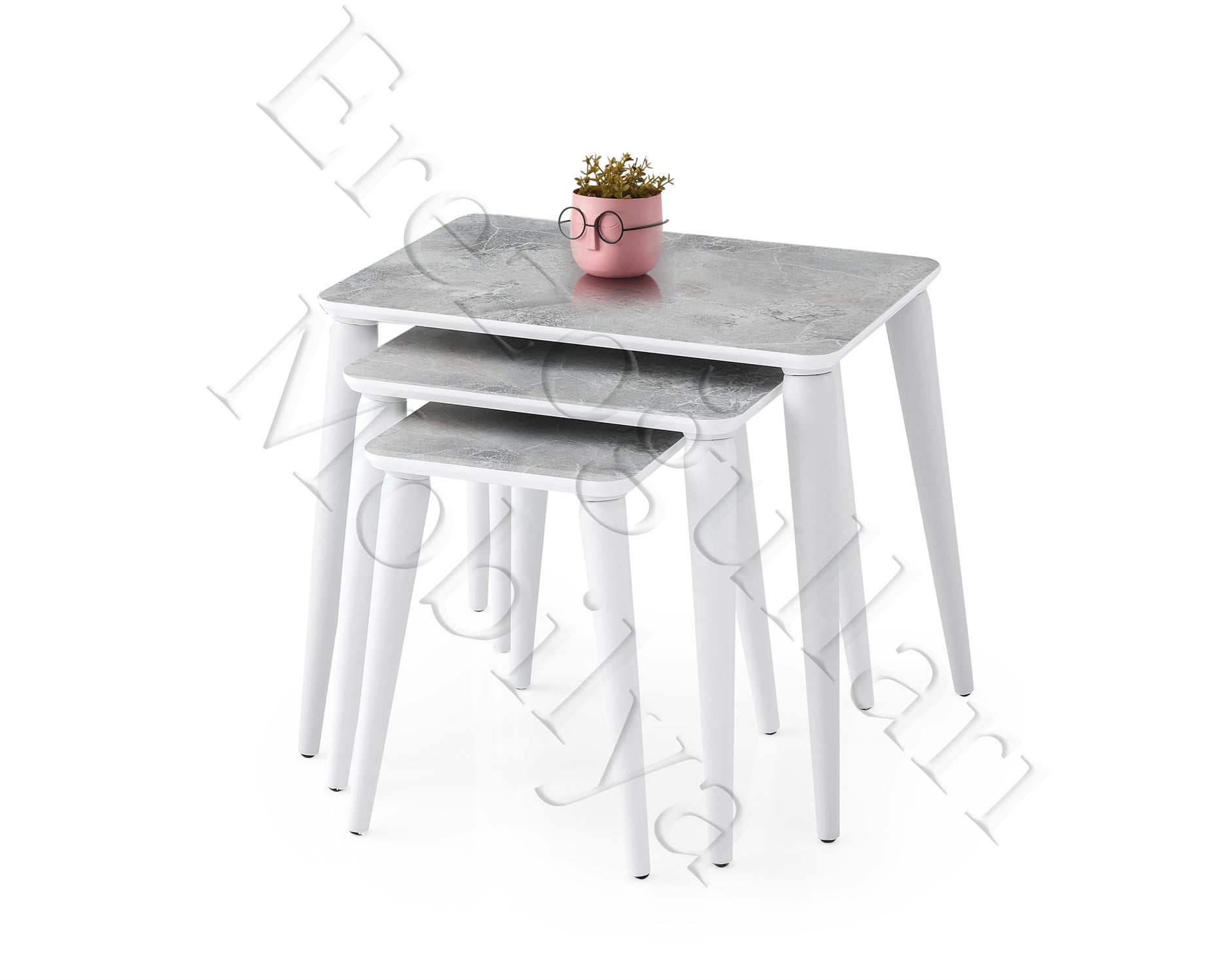 Arya High Gloss Dikdörtgen 3lü Zigon Sehpa