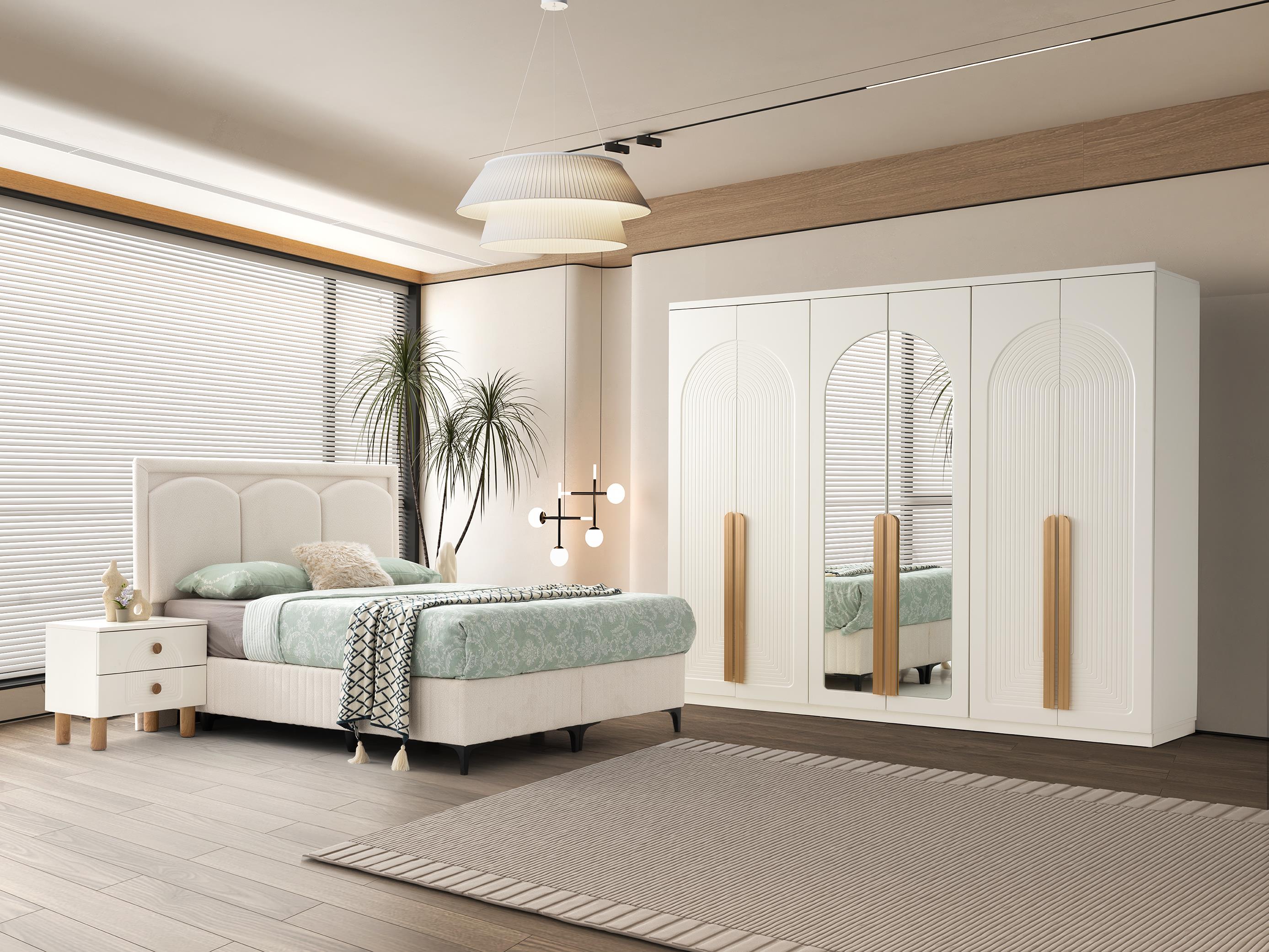 Asya %100 MDF 6 Kapaklı Modern Yatak Odası Takımı Başlıklı