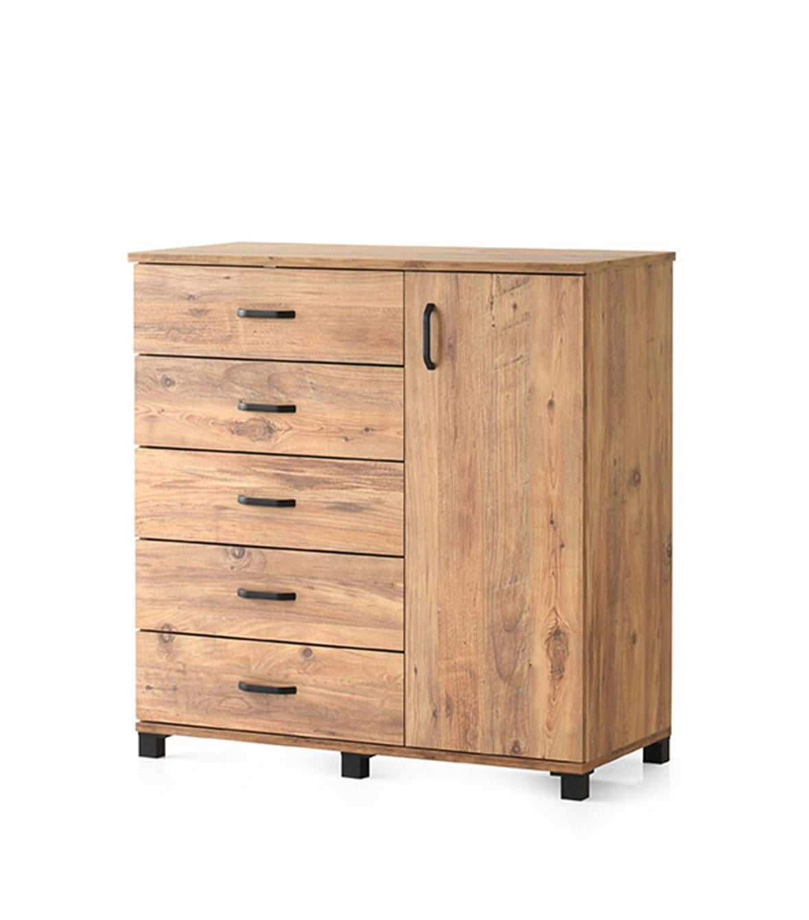 Buket Dolaplı 5 Çekmeceli Şifonyer 94x45x95 Demonte 