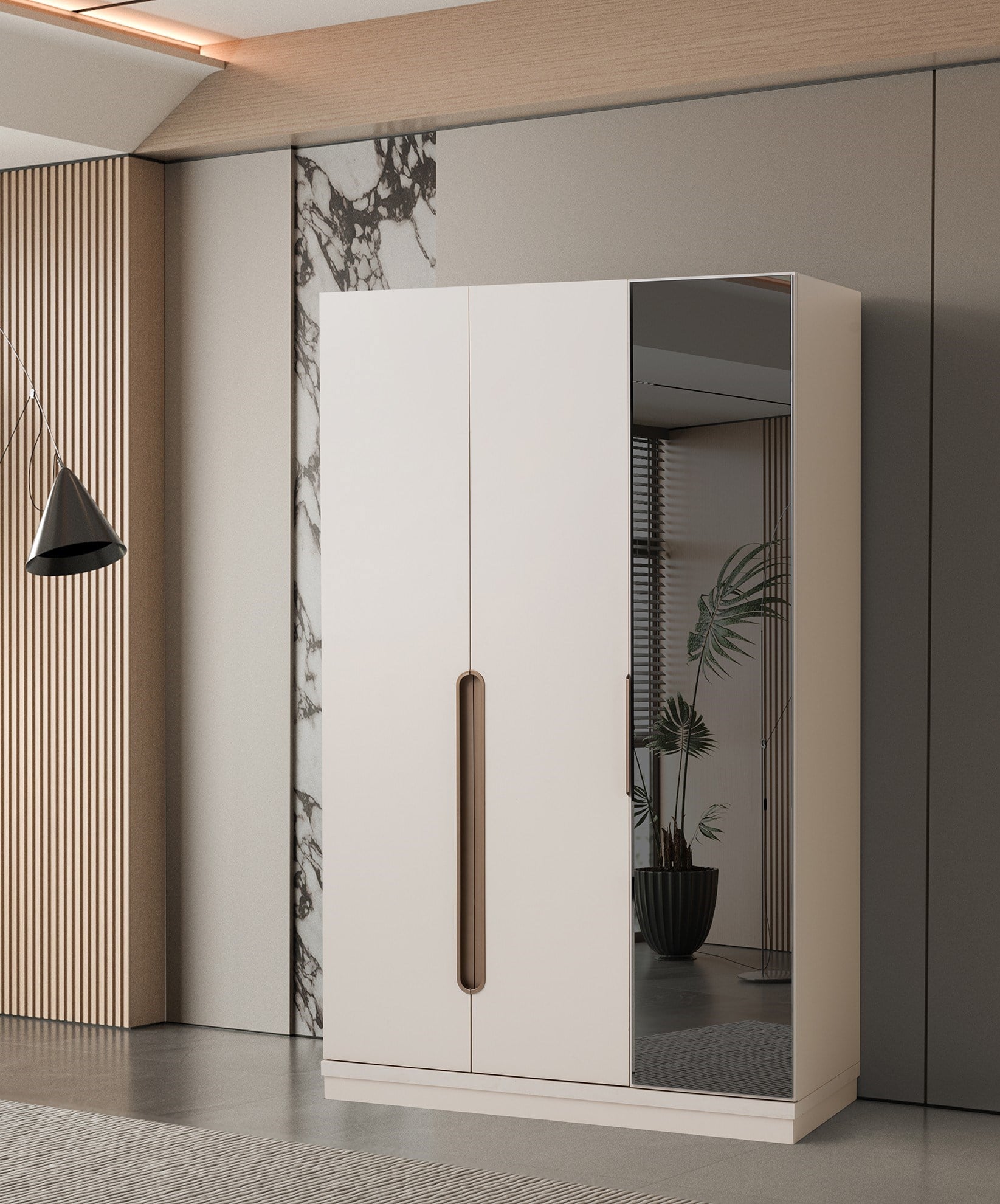 Çınar 3 kapaklı Gardırop Elbise Dolabı 130*53*204cm