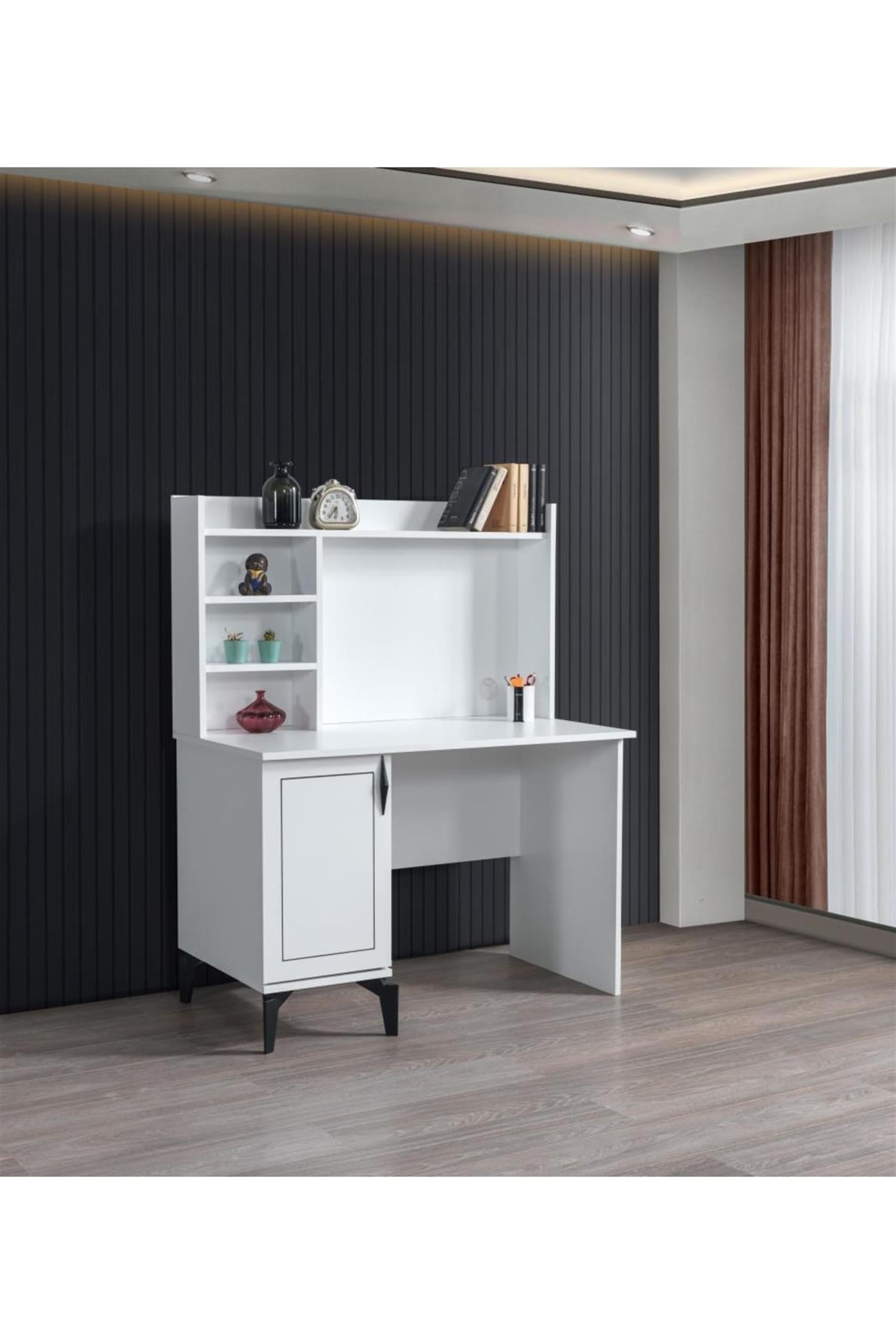 Çizgi Yarım Kitaplıklı Çalışma Masası 70x37x180cm