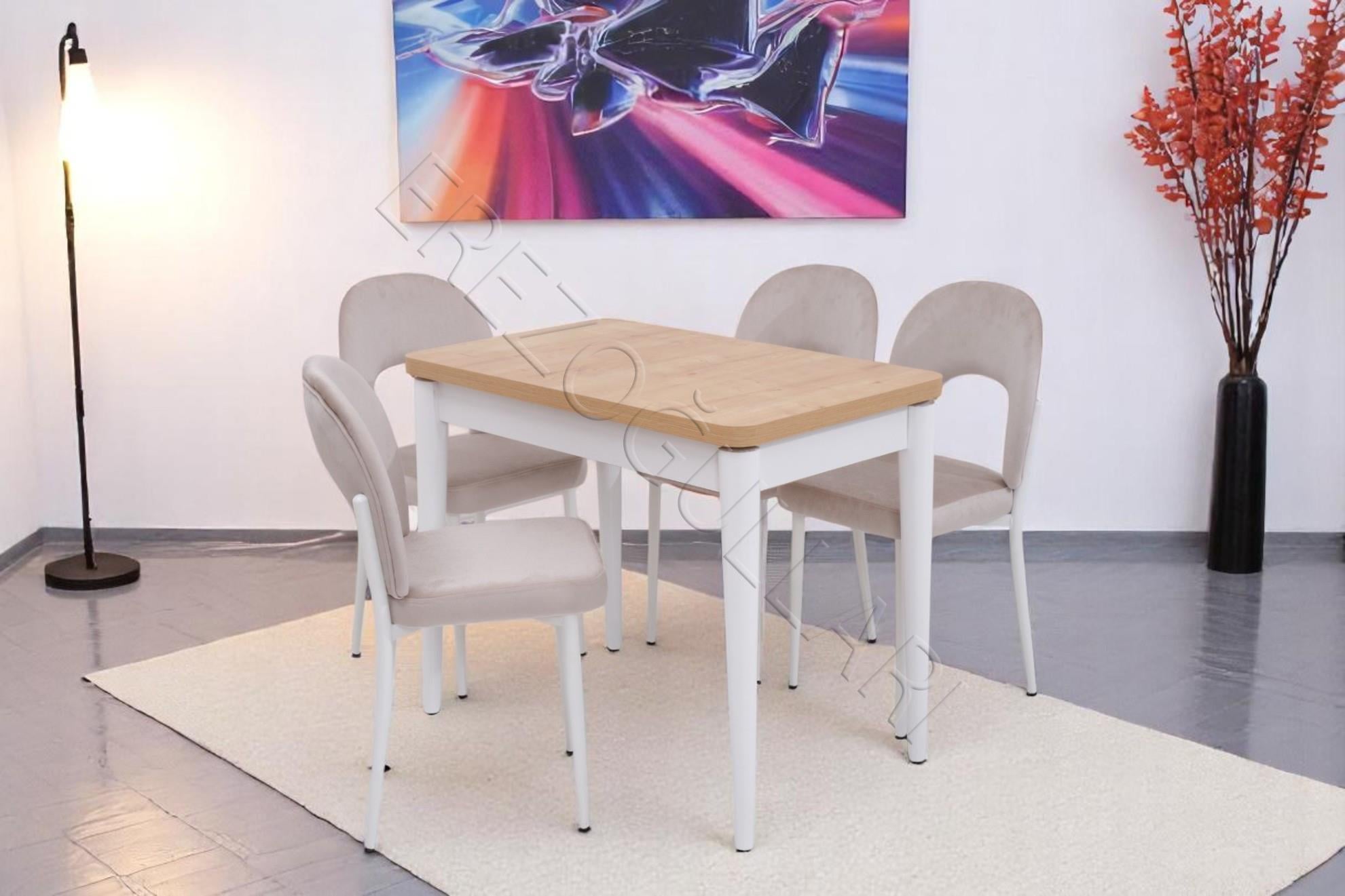 Damla Hilal MDF Mutfak Masa Sandalye Takımı 60x100cm