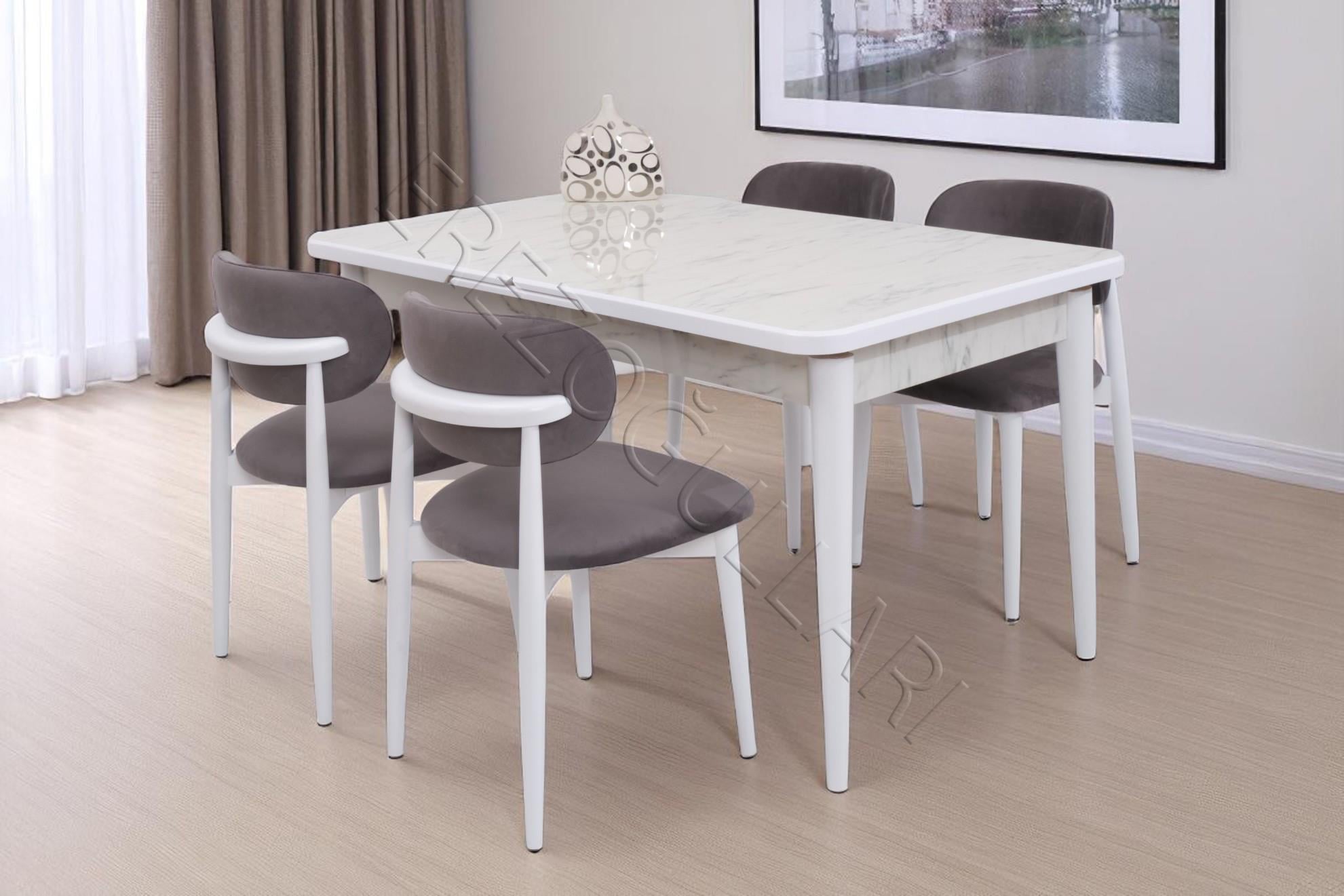 Duru Norte Mdf Lak Panel Açılır Yemek Masa Takımı 90x160