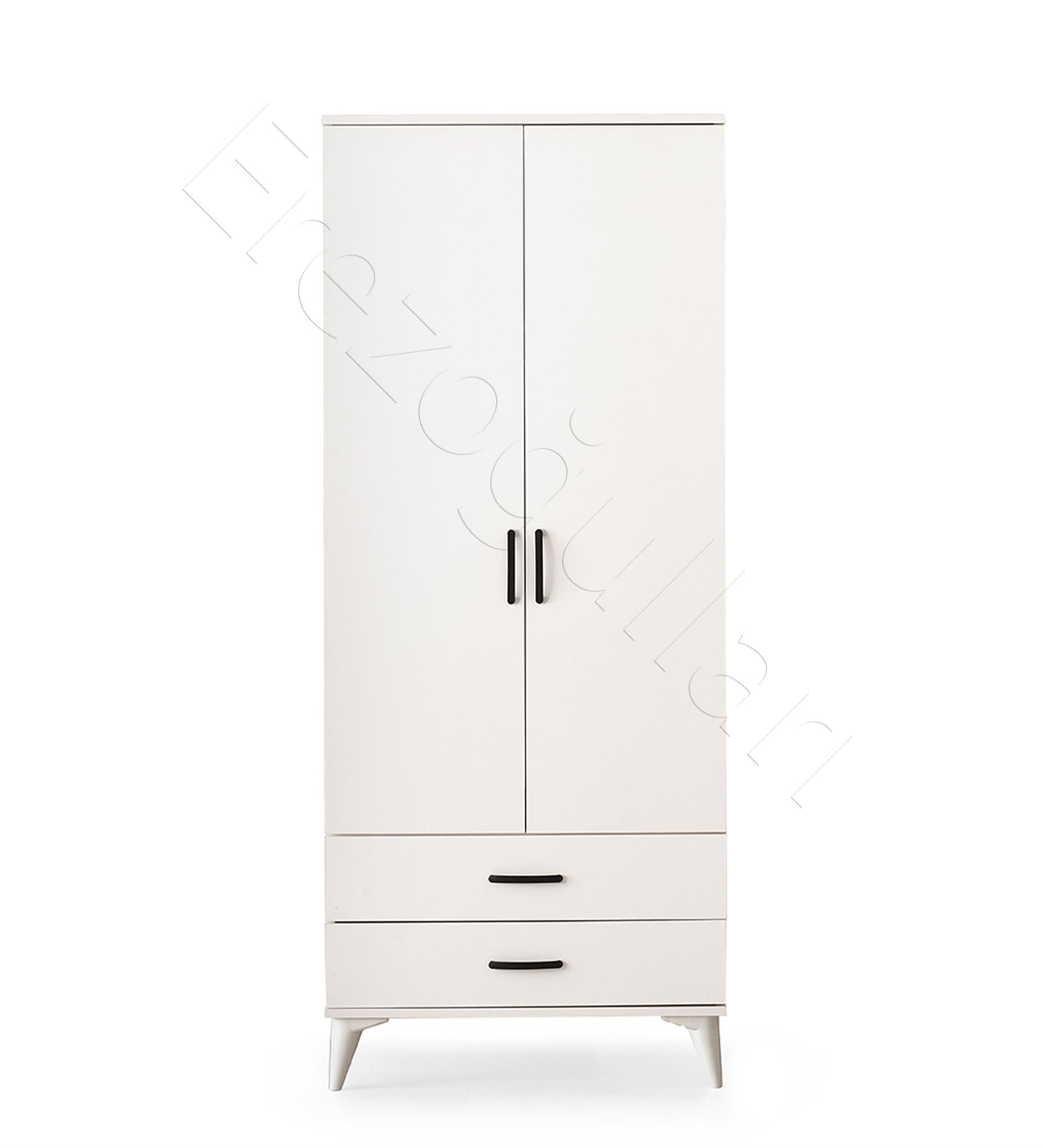 Kumsal 2 Kapılı 2 Çekmeceli Gardrop Elbise Dolabı 80x48x195cm