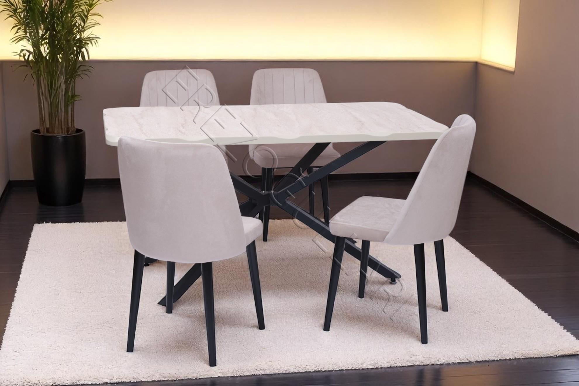 Kütük Milano MDF Mutfak Masa Sandalye Takımı 90x160