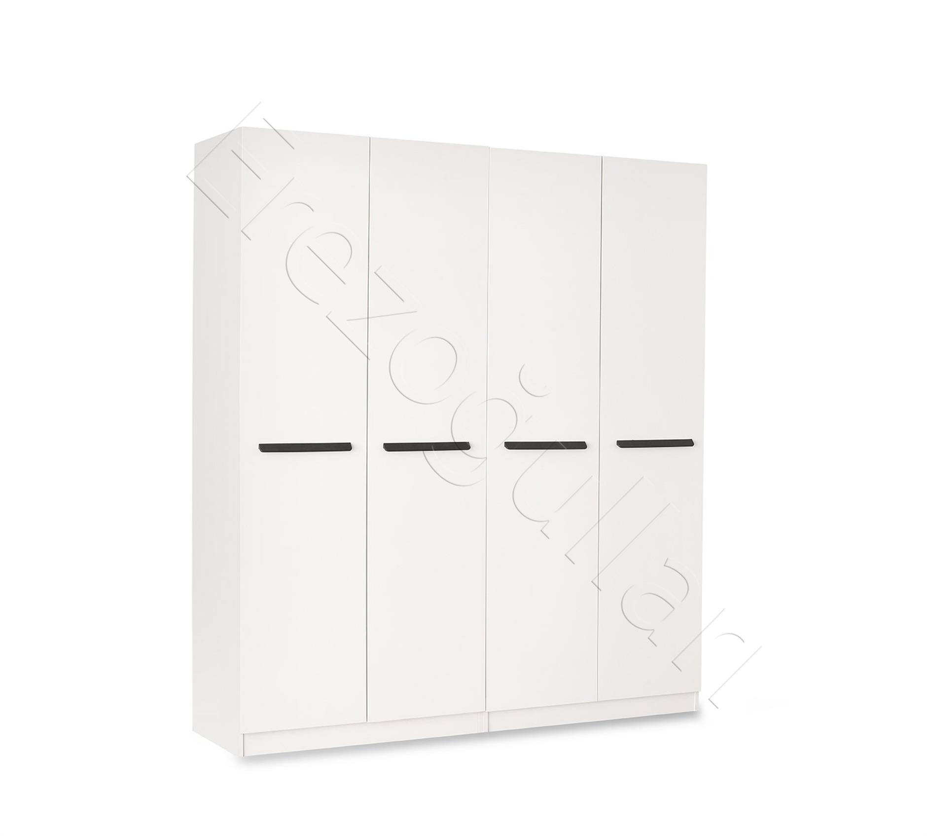 MERCAN MDF 4 Kapılı 2 Çekmeceli Gardrop Elbise Dolabı 160x53x216cm