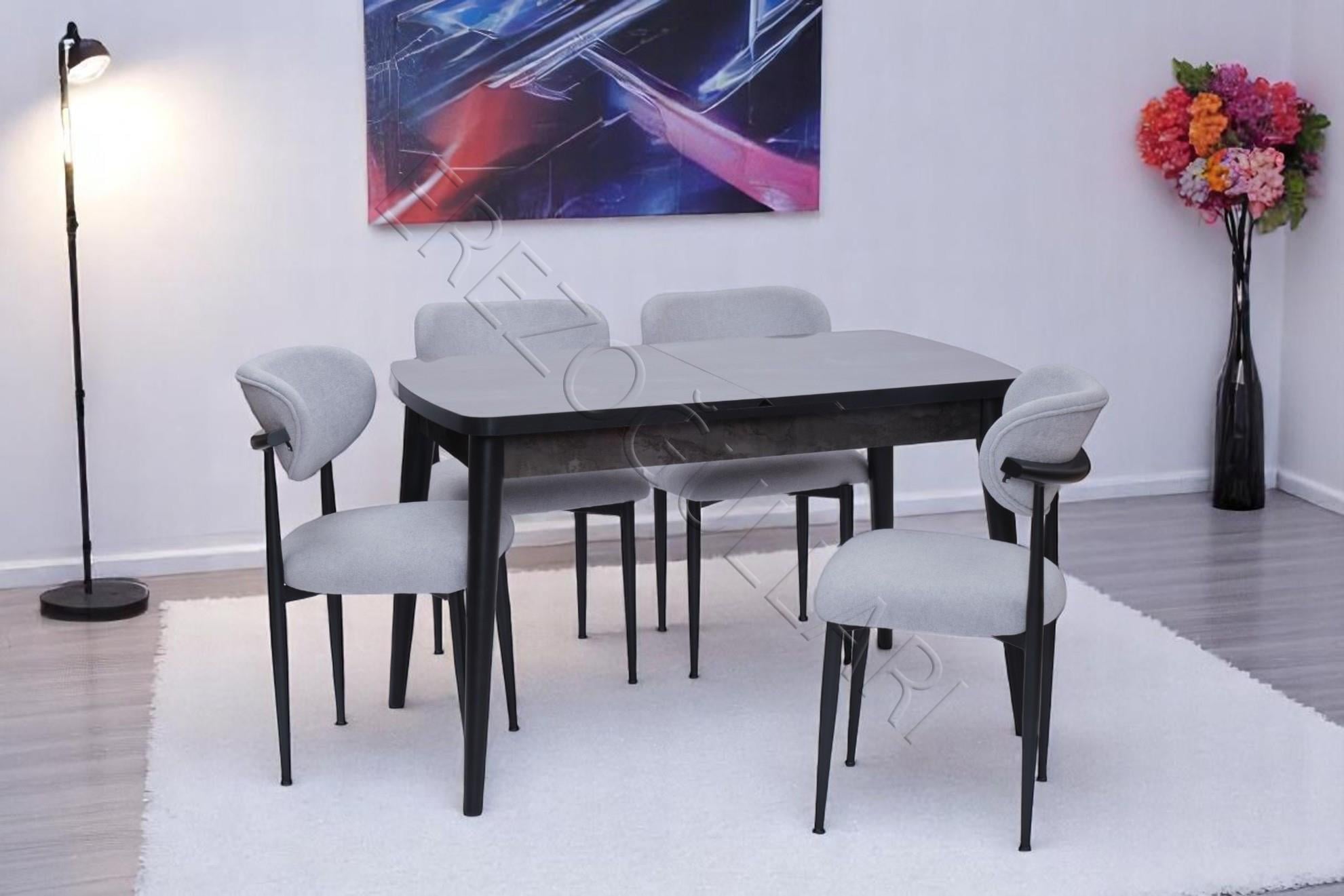 Nehir Polo Lak Panel Açılır Mutfak Masa Takımı 75x130cm