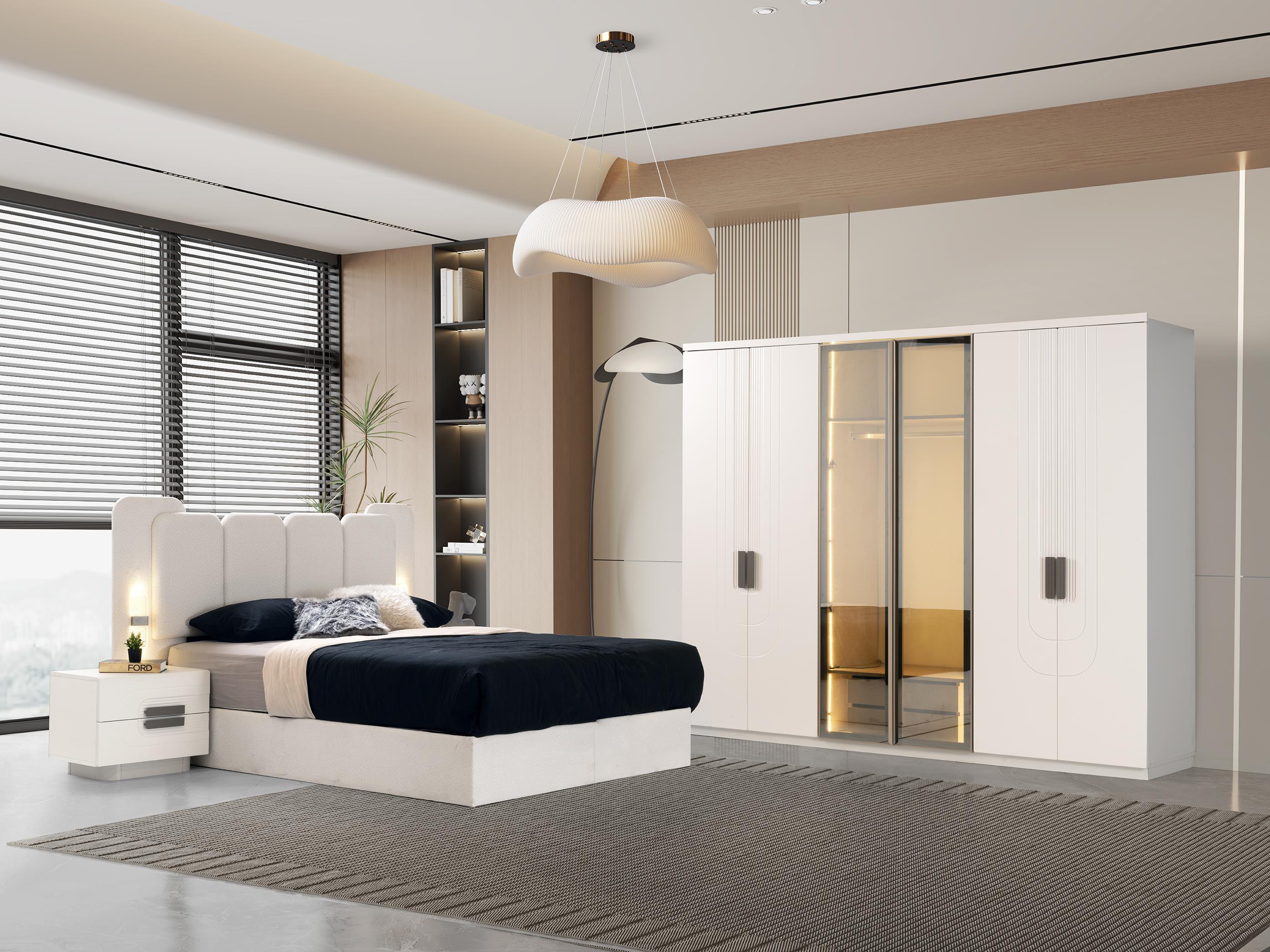 Oslo %100 MDF 6 Kapaklı Modern Yatak Odası Takımı Başlıklı