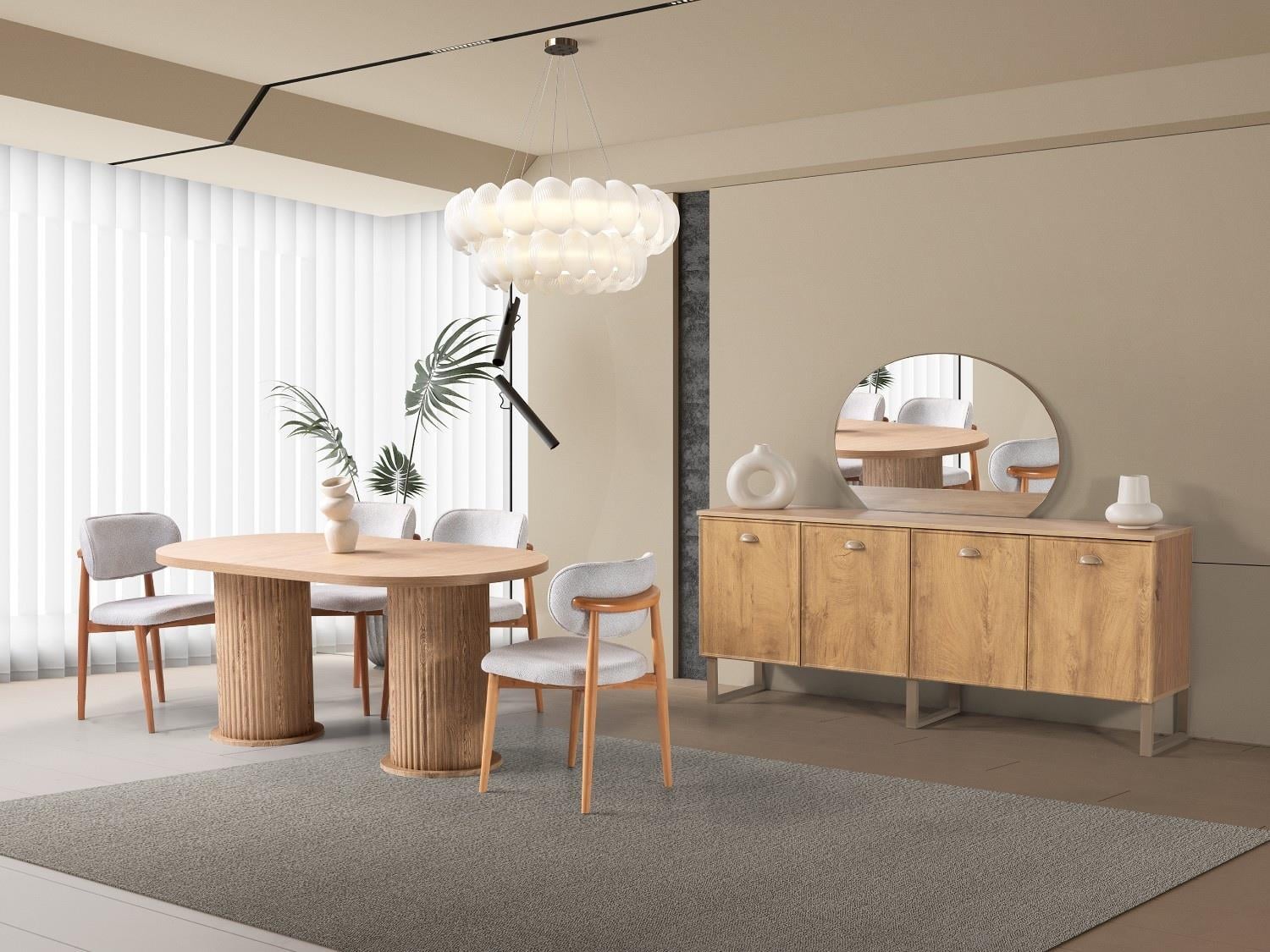 Rani %100 MDF Modern Bohem Yemek Odası Takımı