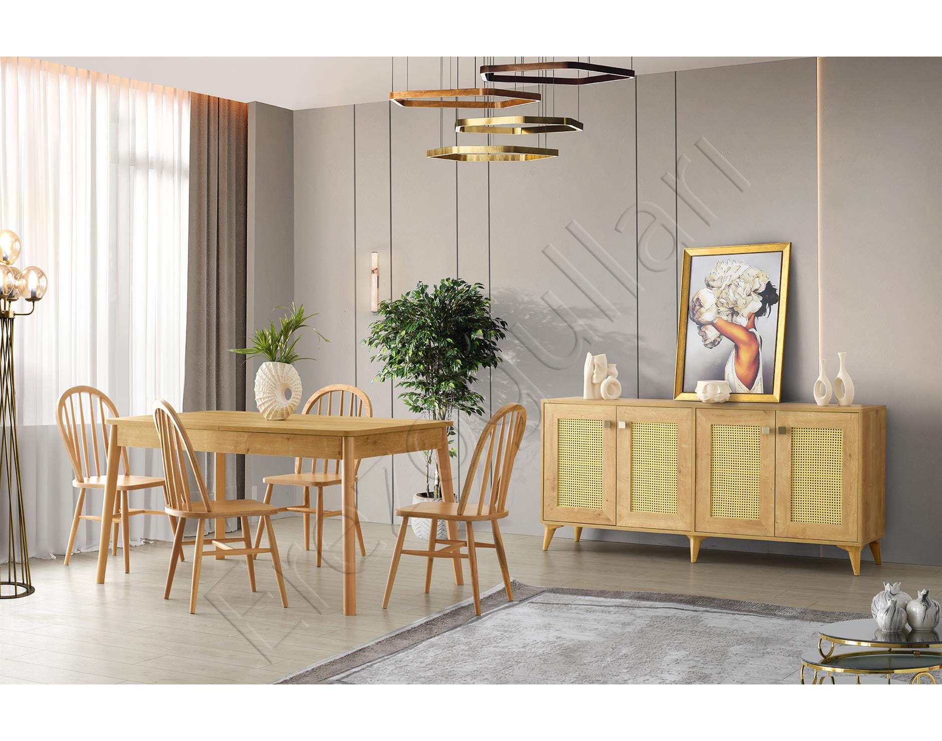Safir Yemek Odası Konsol ve Masa Sandalye Takımı