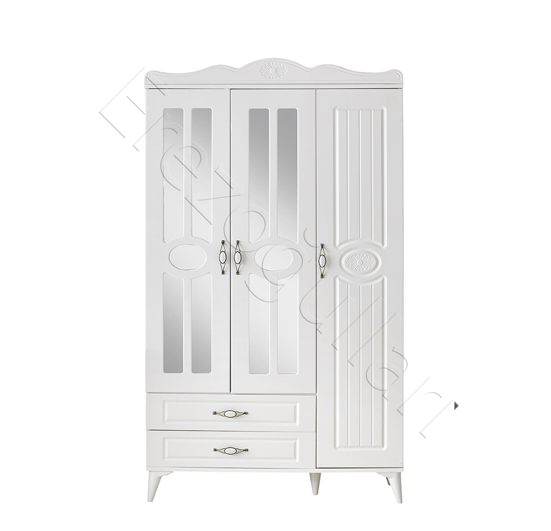 Sahra 3 Kapılı 2 Çekmeceli Gardrop Elbise Dolabı 120x48x210cm