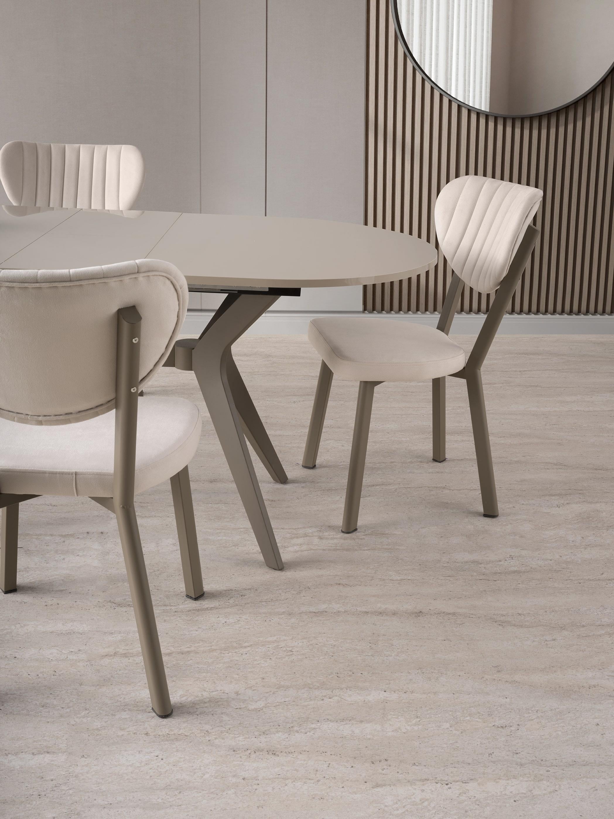 Star Capuccino Lak Panel Mutfak Masa Sandalye Takımı 82x138