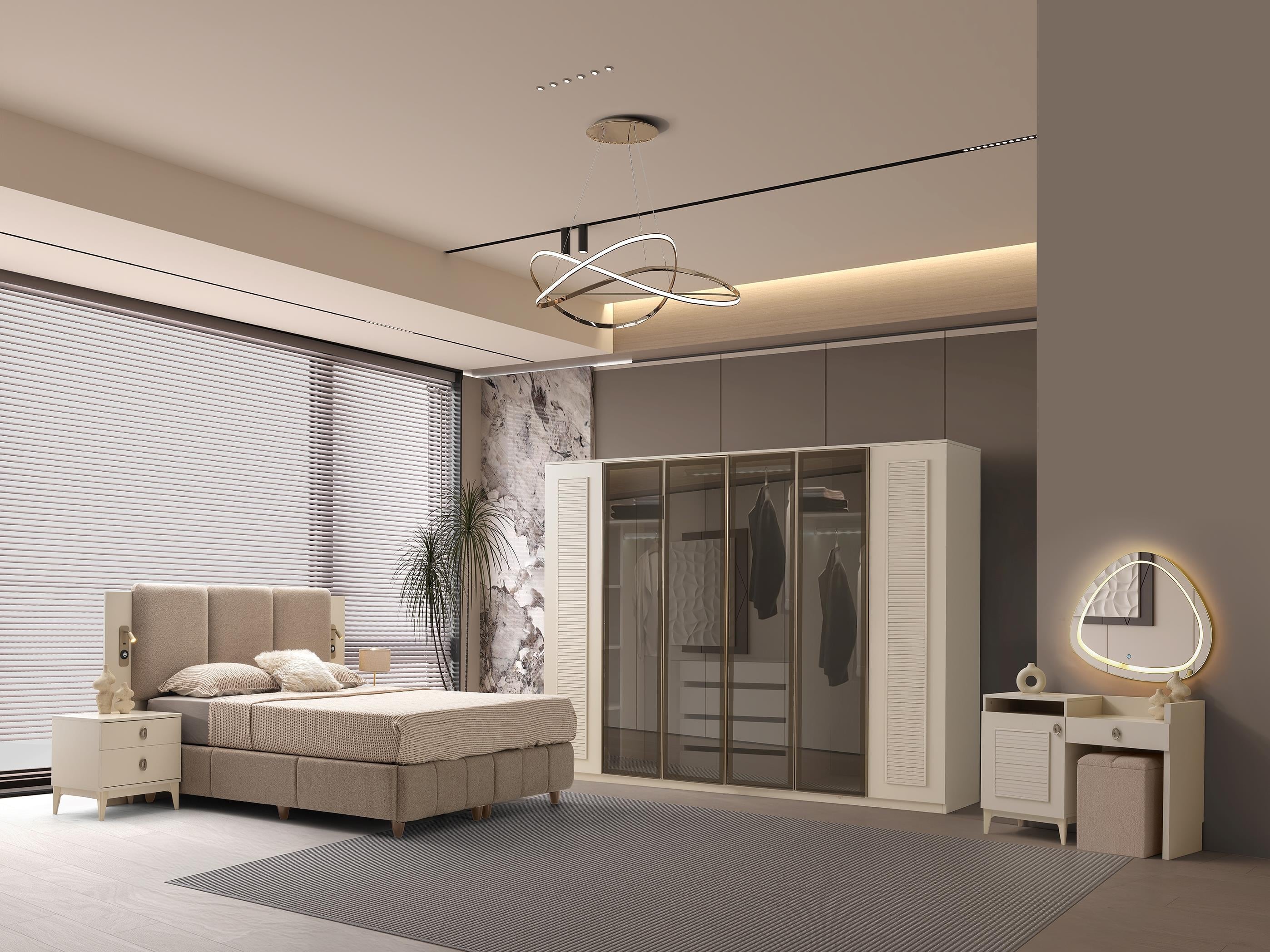 Sude 6 Kapaklı Modern Yatak Odası Takımı Başlıklı