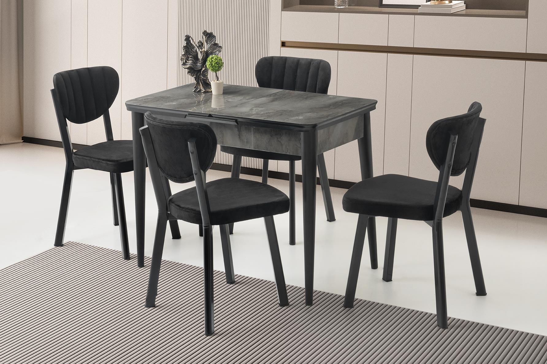 Tekno Elma MDF Açılır Mutfak Masa Sandalye Takımı 60x100 