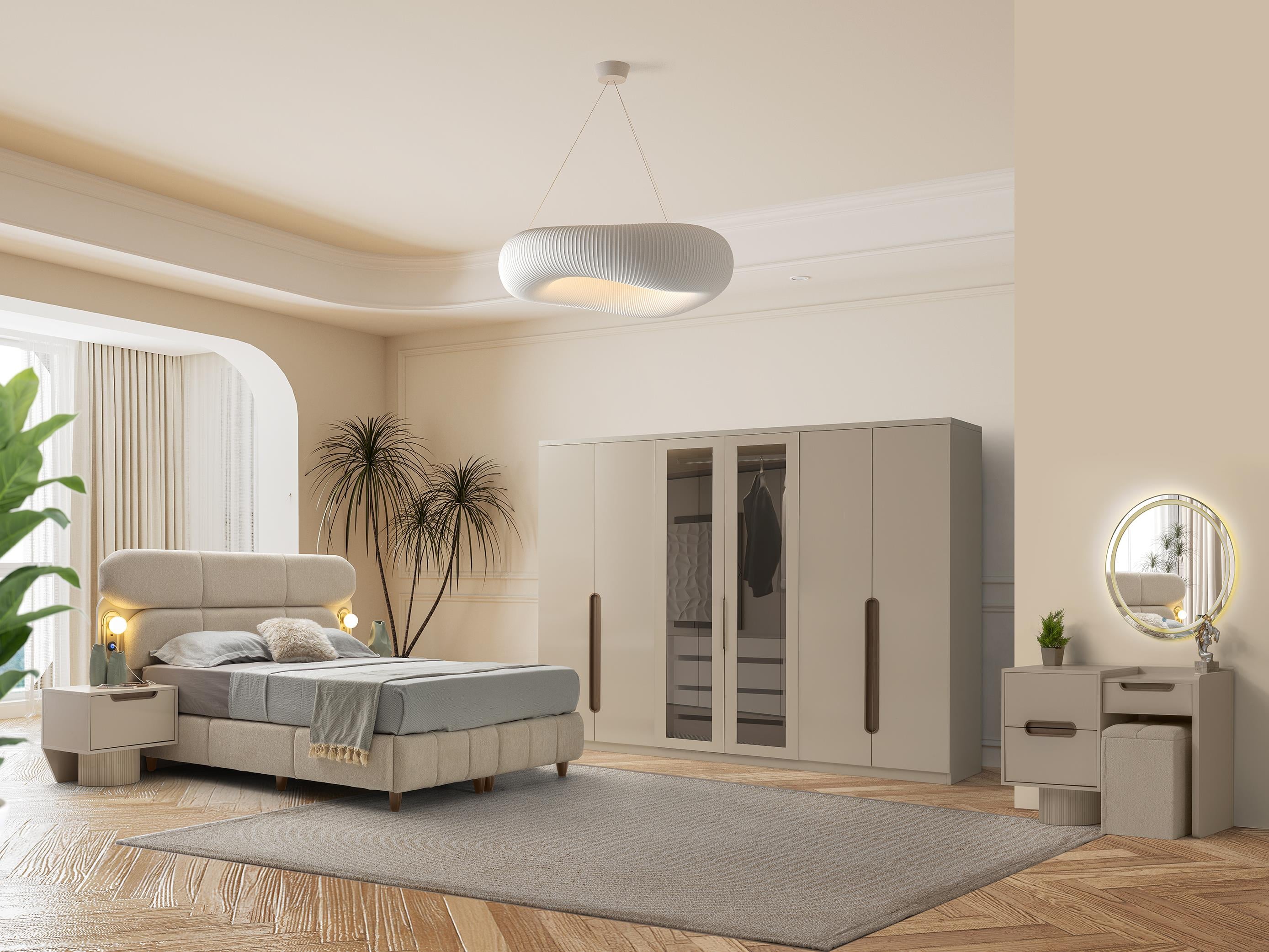 Vizyon 6 Kapaklı Modern Yatak Odası Takımı Başlıklı