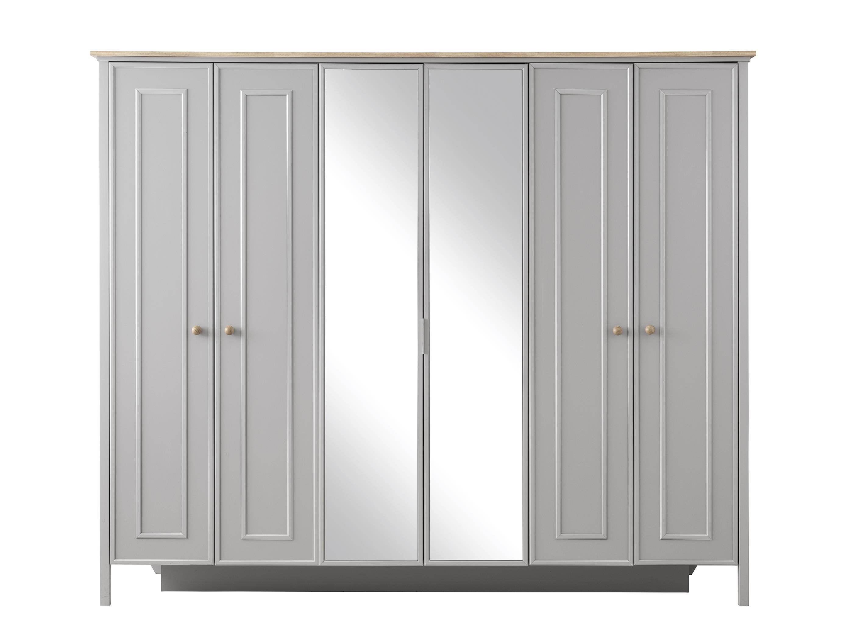 ゆめページ Yakamoz 6 Kapaklı Aynalı Elbise Dolabı Gardrop 253x64x213