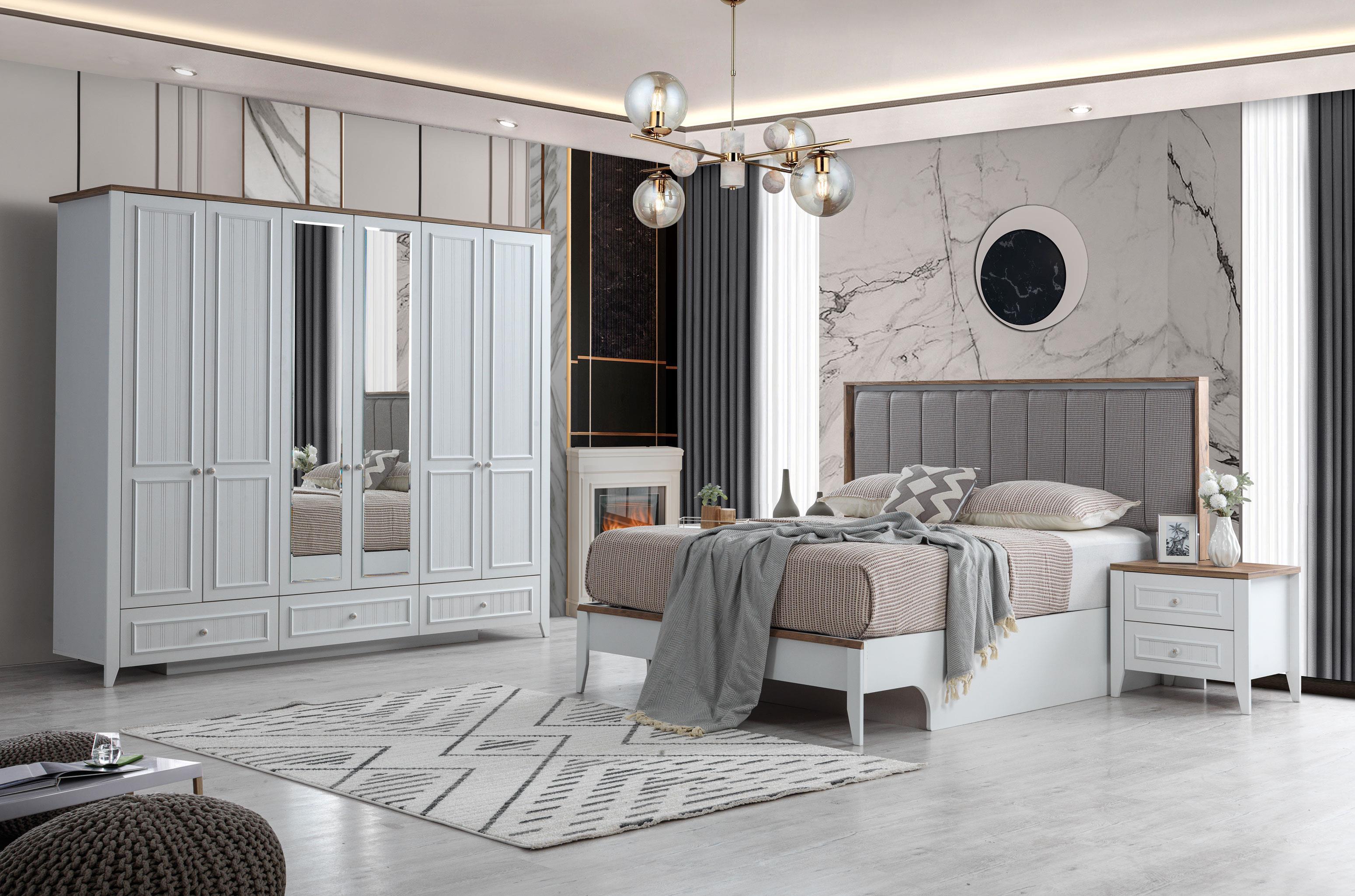Yalı 6 Kapaklı Modern Yatak Odası Takımı Bazalı