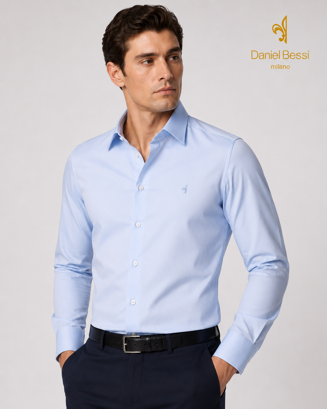 Daniel Bessi 995 Slim Fit %100 Pamuk Twill Non-Iron Ütü Gerektirmeyen Gömlek