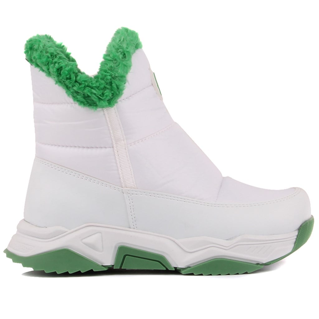 Benetton - Beyaz Renk Fermuarlı Bebe Botu