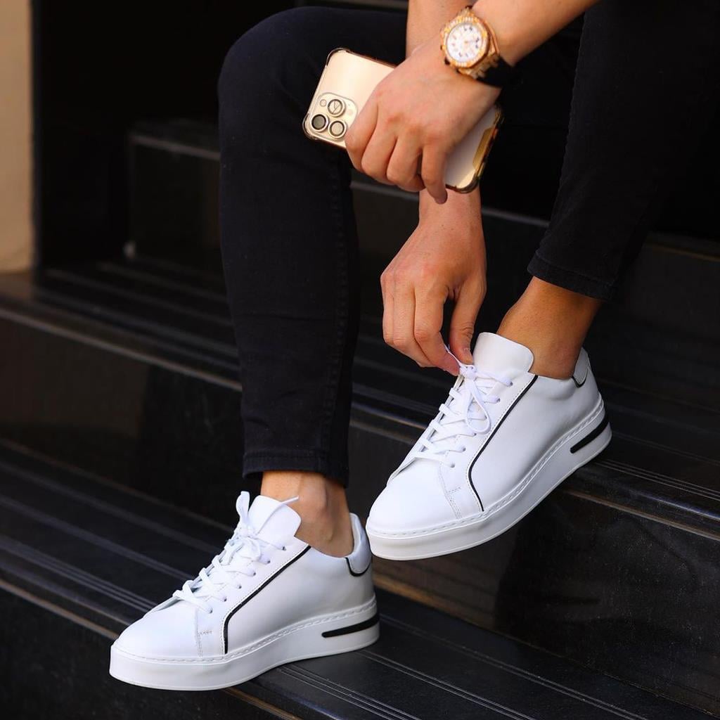 Sail Lakers - Beyaz Deri Bağcıklı Erkek Sneaker