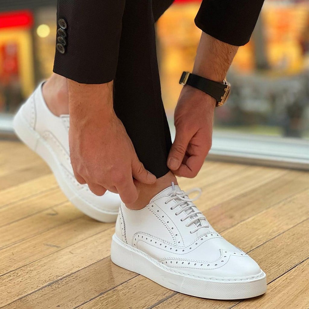 Sail Lakers - Beyaz Deri Bağcıklı Erkek Sneaker