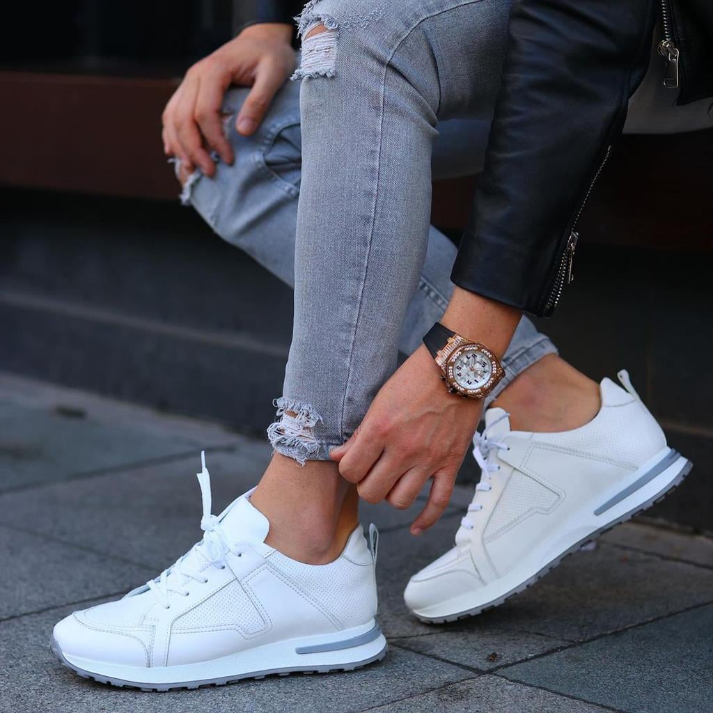 Sail Lakers - Beyaz Deri Bağcıklı Erkek Sneaker