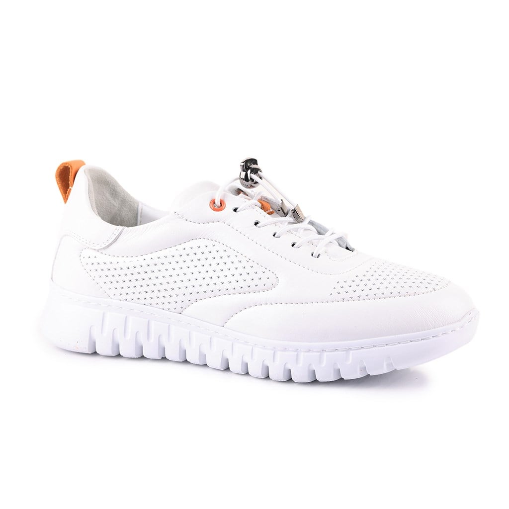 Kadın SneakerSail Lakers - Beyaz Deri Bağcıklı Kadın Günlük Ayakkabı 396-TMM-2317 396-TMM-2317 R2 BEYAZ