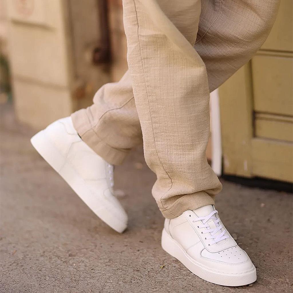Günlük Sail Lakers - Beyaz Deri Erkek Sneaker101-7048-HE1065 R4 BEYAZ NAPA