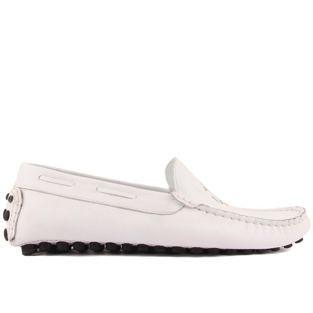 Sail Lakers - Beyaz Deri Marine Serisi Erkek Loafer