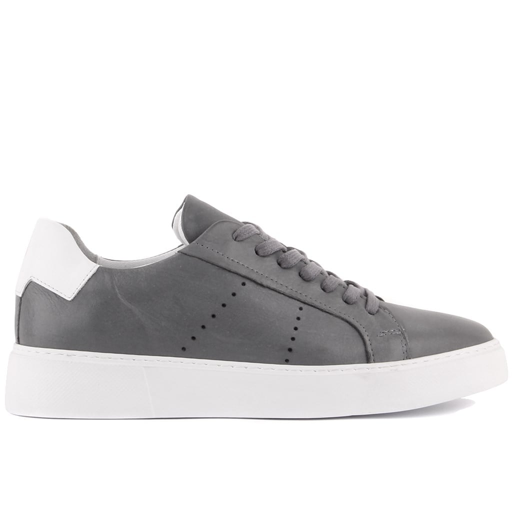 Sail Lakers - Gri Deri Bağcıklı Erkek Sneaker