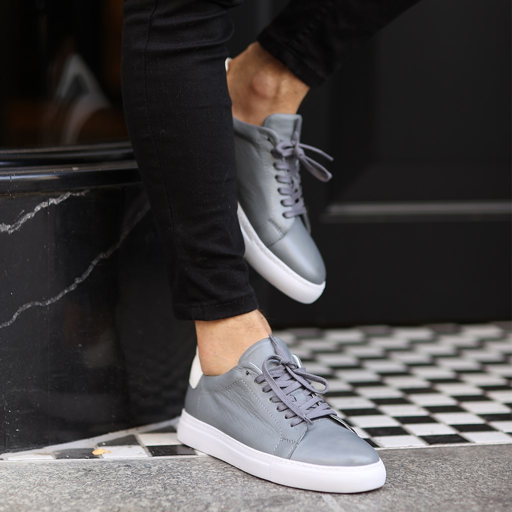 Sail Lakers - Gri Deri Erkek Sneaker