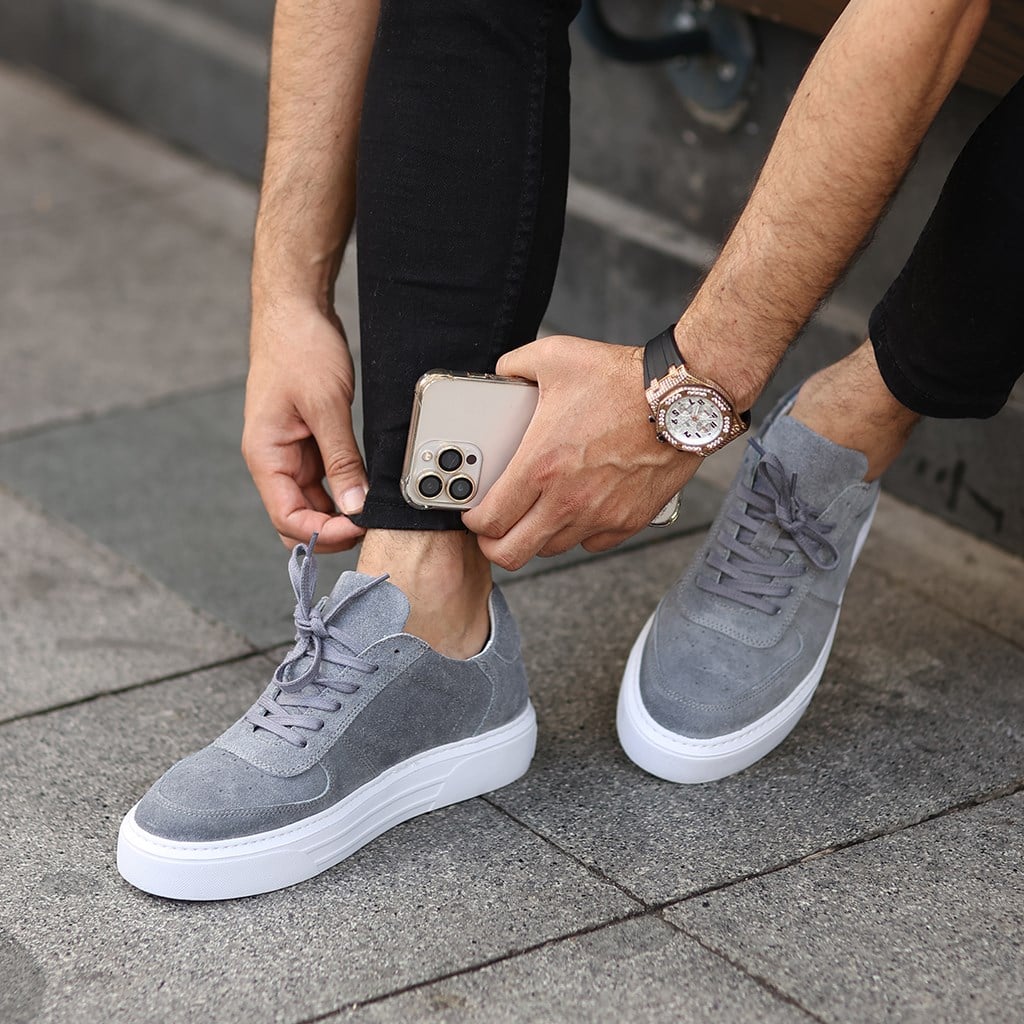 Sail Lakers - Gri Süet Deri Erkek Sneaker