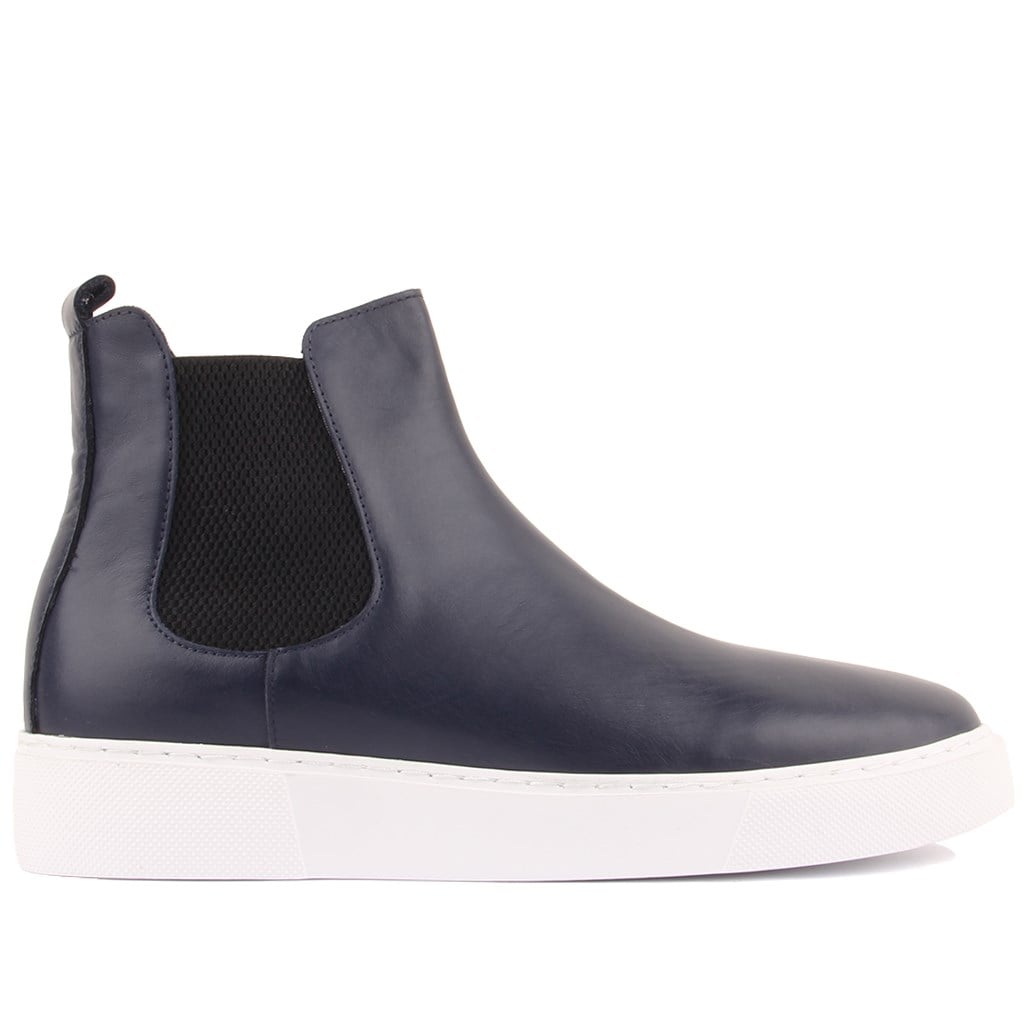 Sail Lakers - Lacivert Deri Eva Taban Unisex Chelsea Bot