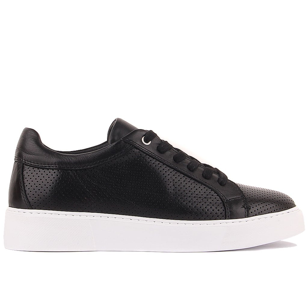 Sail Lakers - Siyah Deri Bağcıklı Erkek Sneaker