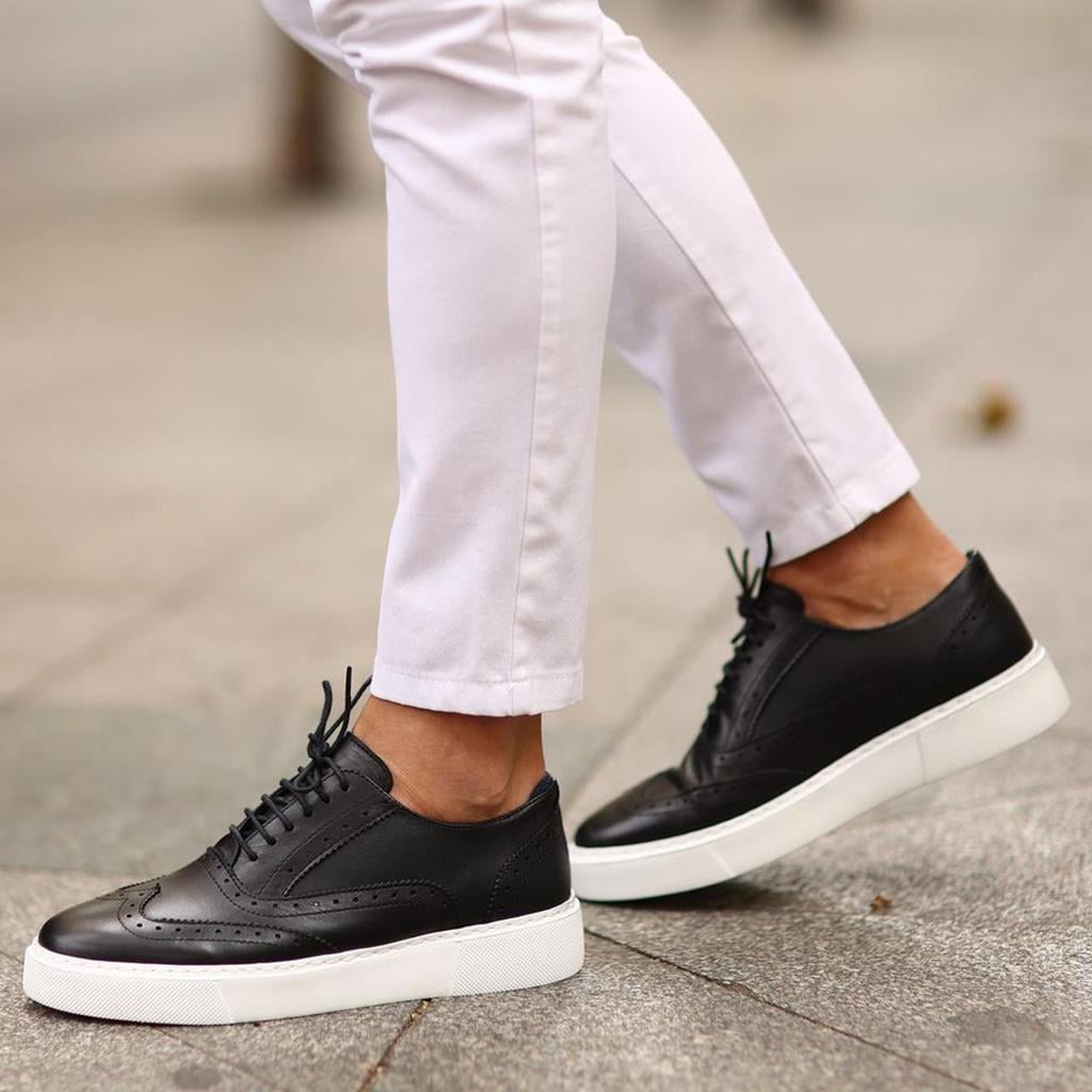 Sail Lakers - Siyah Deri Bağcıklı Erkek Sneaker