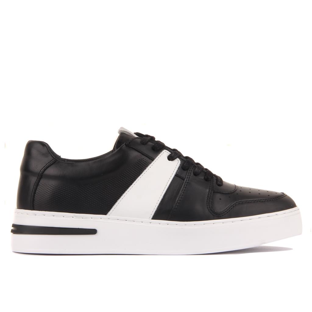 Sail Lakers - Siyah Deri Bağcıklı Erkek Sneaker