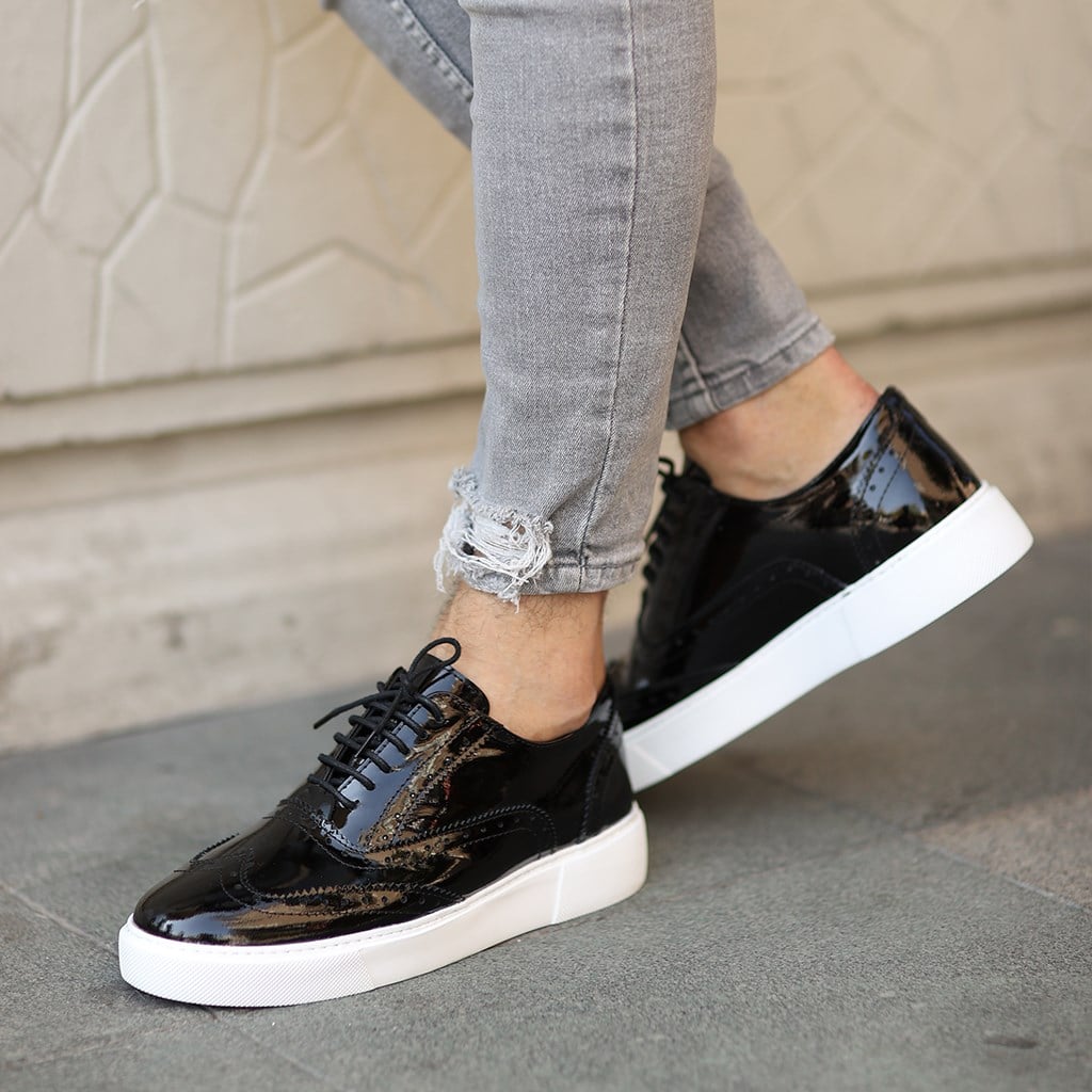 Sail Lakers - Siyah Rugan Deri Bağcıklı Erkek Sneaker