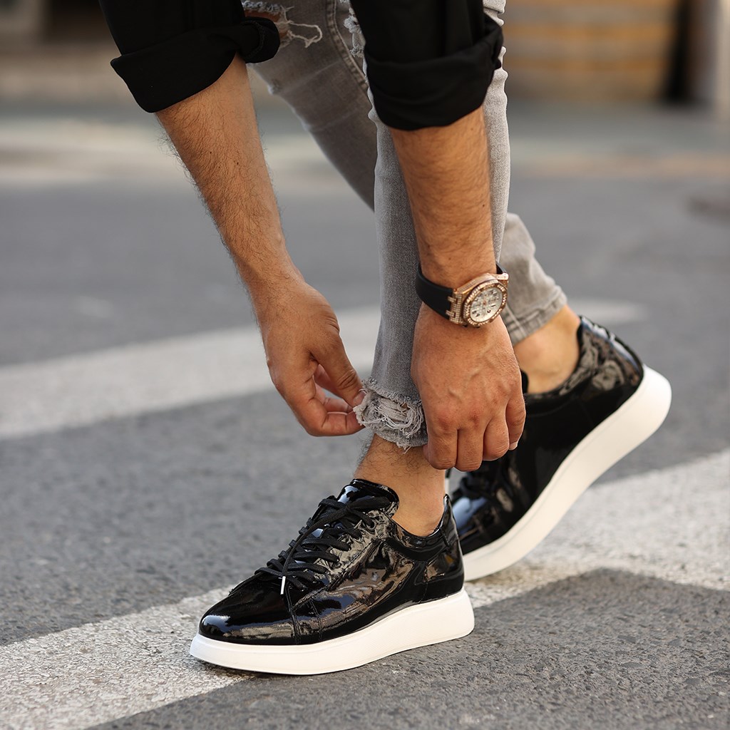 Sail Lakers - Siyah Rugan Deri Erkek Sneaker