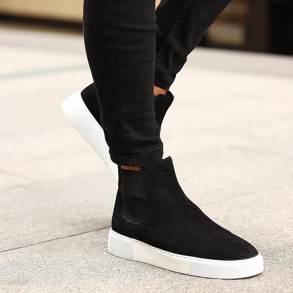 Sail Lakers - Siyah Süet Deri Eva Taban Unisex Chelsea Bot