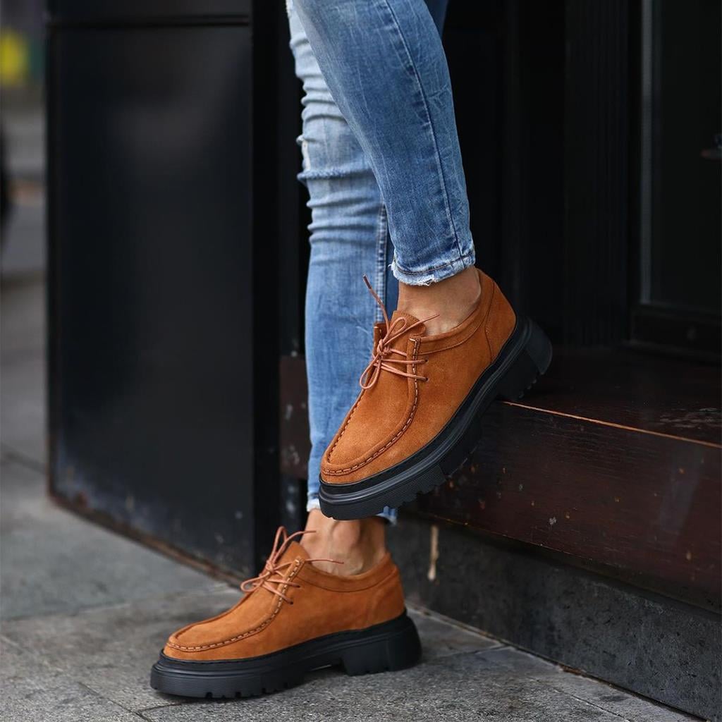 Günlük Sail Lakers - Taba Süet Bağcıklı Erkek Sneaker101-9009-H1308 R15 TABA SUET(SIYAH TABAN)