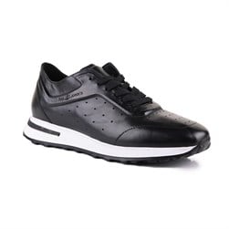 SneakersSail Lakers - Siyah Deri Bağcıklı Erkek Günlük Ayakkabı101-1106-H1255 R1 SİYAH