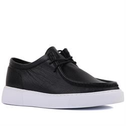 Kadın LoaferSaillakers Sıyah Deri Bağcıklı Hakiki Deri Ayakkabı104-1005-HE1065 R1 SIYAH FLOTER