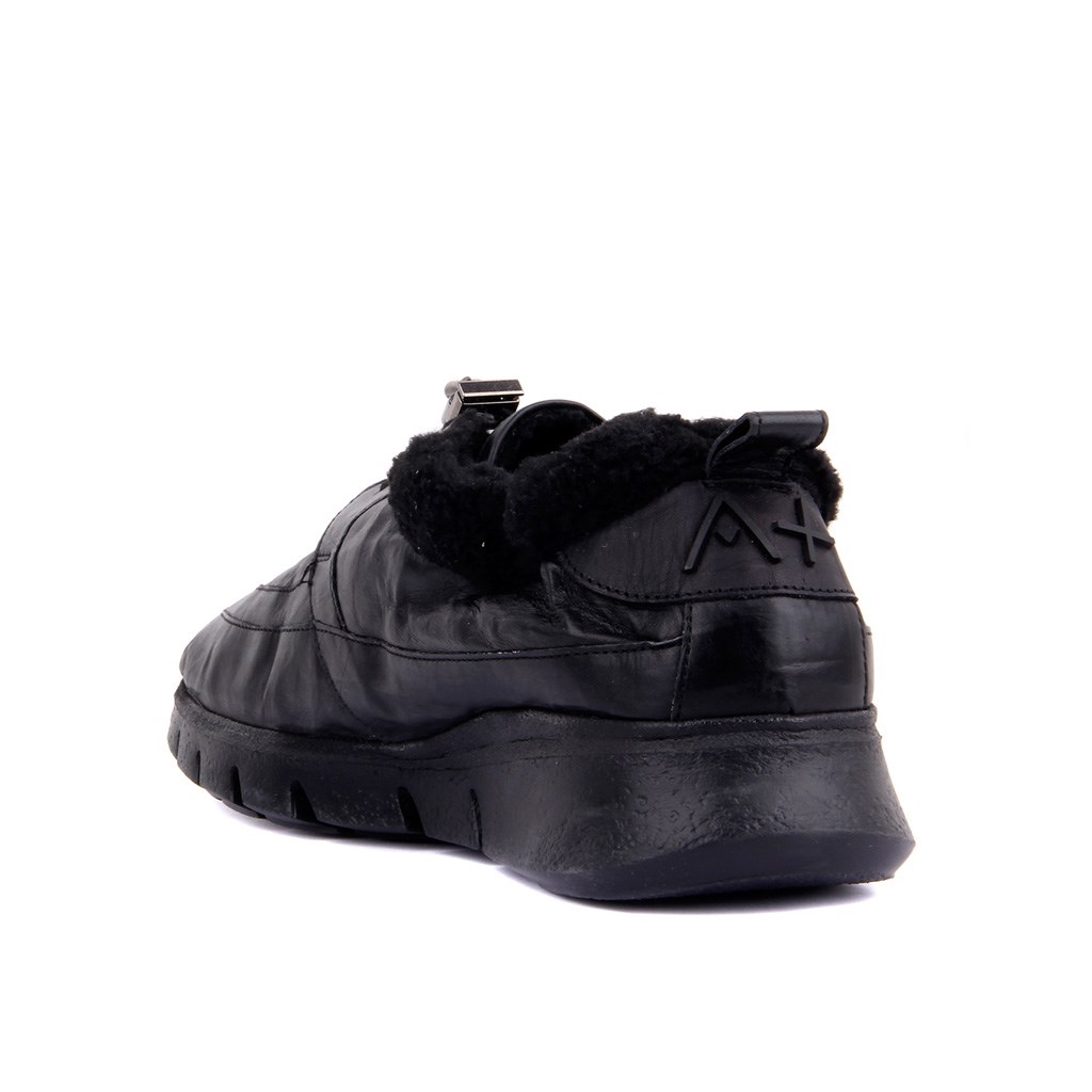 Özel Üretim Siyah Deri Kürklü Erkek Günlük Ayakkabı 101-2686-LAKERS C-128