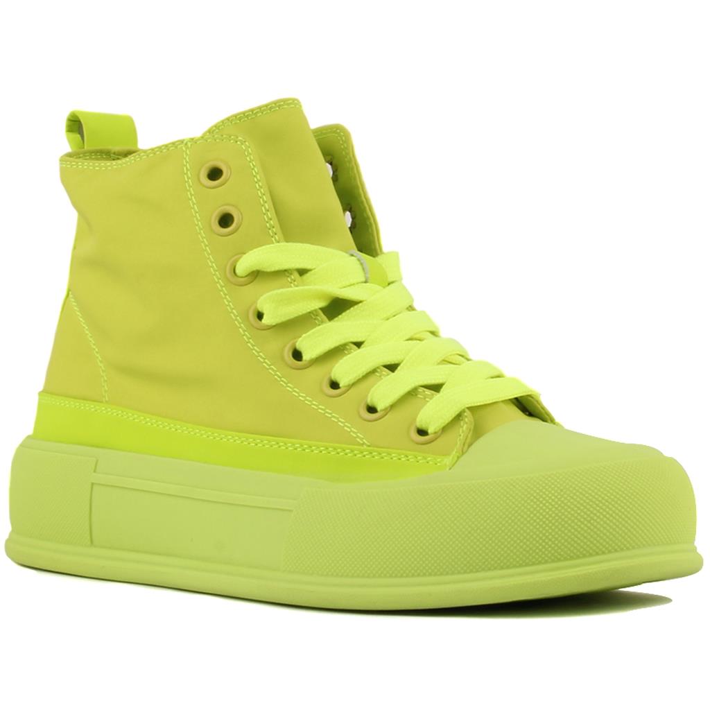 Guja - Fosforlu Yeşil Renk Bağcıklı Kadın Sneaker 292-23Y384-1 R3 YESIL