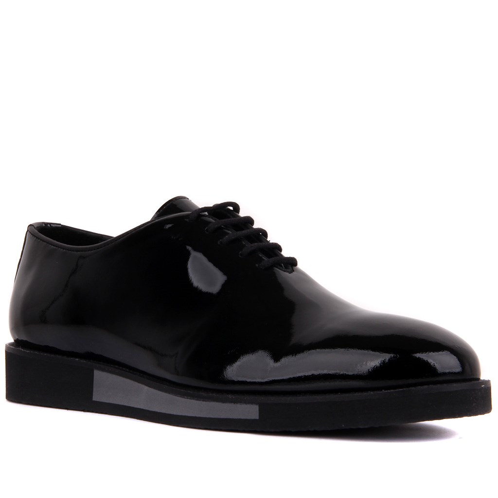 Black Genuine Patent Leather Men's Shoes 101-3576-11464E R10 SIYAH RUGAN