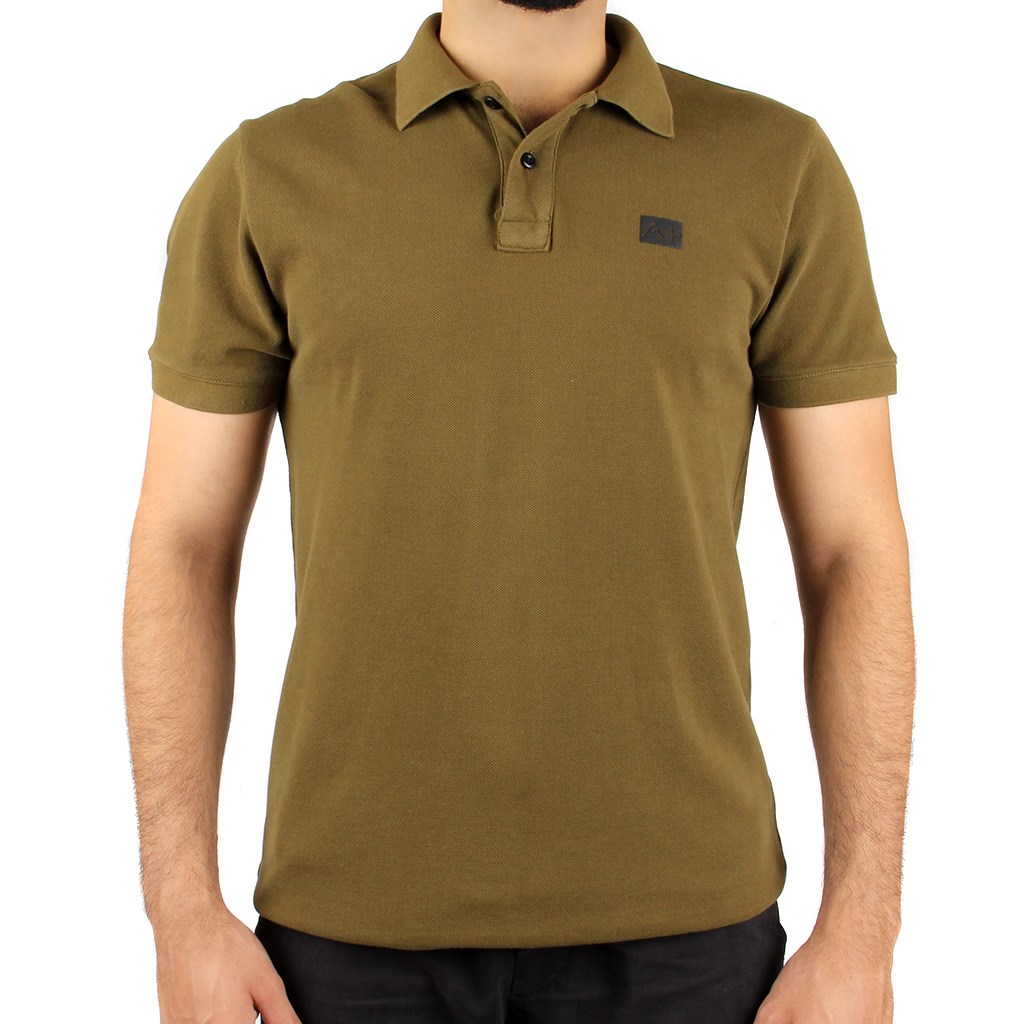 A+ Naples Erkek Haki Renk Polo Yaka T-shirt 312-NAPLES R1 MİL OLİVE