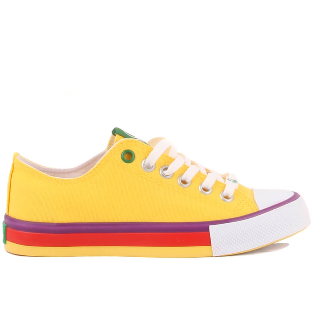 Benetton - Sarı Renk Bağcıklı Kadın Günlük Ayakkabı 291-30176-3374 R33 SARI