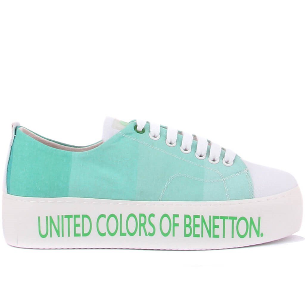 Benetton - Turkuaz Renk Bağcıklı Yüksek Taban Kadın Sneaker 291-30124-3441  R499